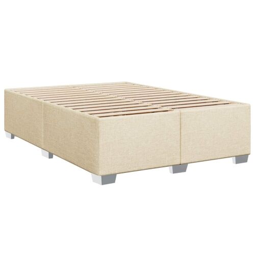Boxspring krevet s madracem Krem 160 x 200 cm Tkanina - Krem 160 x 200 cm Dizajn s rombovima Cijena