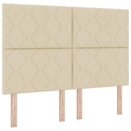 Boxspring krevet s madracem Krem 160 x 200 cm Tkanina - Krem 160 x 200 cm Dizajn s rombovima Cijena