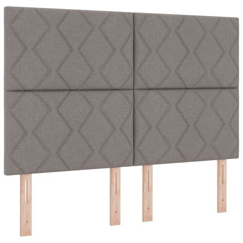 Boxspring krevet s madracem Sivosmeđa 160 x 200 cm Tkanina - Sivosmeđa 160 x 200 cm Dizajn s rombovima Cijena
