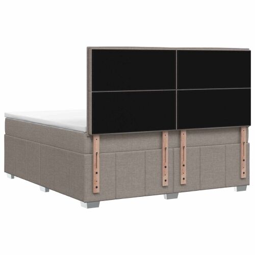 Boxspring krevet s madracem Sivosmeđa 160 x 200 cm Tkanina - Sivosmeđa 160 x 200 cm Dizajn s rombovima Cijena