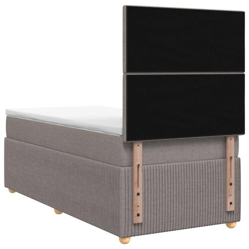 Boxspring krevet s madracem Sivosmeđa 80 x 200 cm Tkanina - Sivosmeđa 80 x 200 cm Dizajn s rombovima Cijena