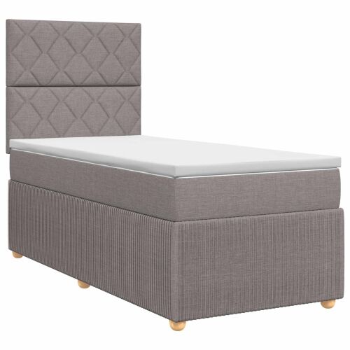 Boxspring krevet s madracem Sivosmeđa 80 x 200 cm Tkanina - Sivosmeđa 80 x 200 cm Dizajn s rombovima Cijena