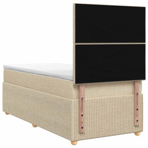 Boxspring krevet s madracem Krem 80 x 200 cm Tkanina - Krem 80 x 200 cm Dizajn s rombovima Cijena