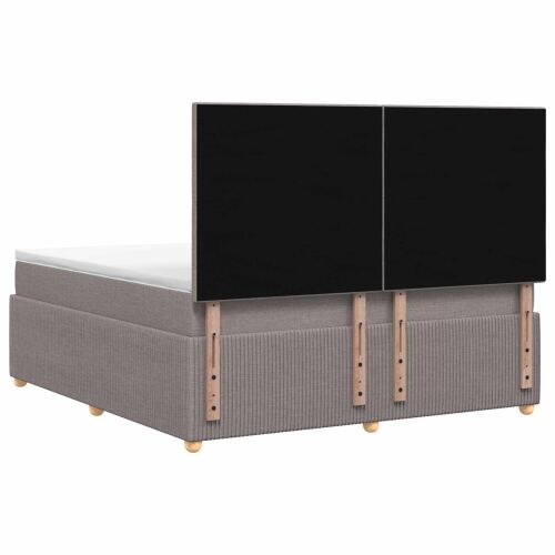 Boxspring krevet s madracem Sivosmeđa 160 x 200 cm Tkanina - Sivosmeđa 160 x 200 cm Dizajn s rombovima Cijena