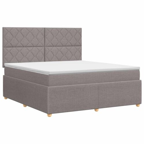 Boxspring krevet s madracem Sivosmeđa 160 x 200 cm Tkanina - Sivosmeđa 160 x 200 cm Dizajn s rombovima Cijena