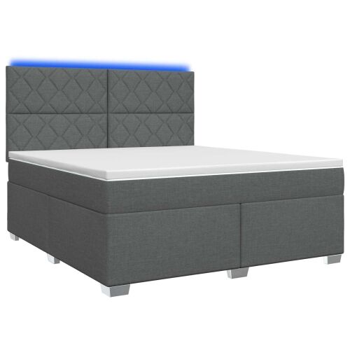 Boxspring krevet s madracem Tamnosiva 140 x 190 cm Tkanina - Tamnosiva 140 x 190 cm Dizajn s rombovima Cijena