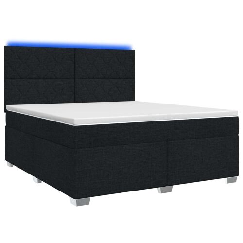 Boxspring krevet s madracem Crna 140 x 200 cm Tkanina - Crna 140 x 200 cm Dizajn s rombovima Cijena