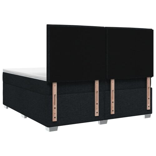 Boxspring krevet s madracem Crna 140 x 200 cm Tkanina - Crna 140 x 200 cm Dizajn s rombovima Cijena