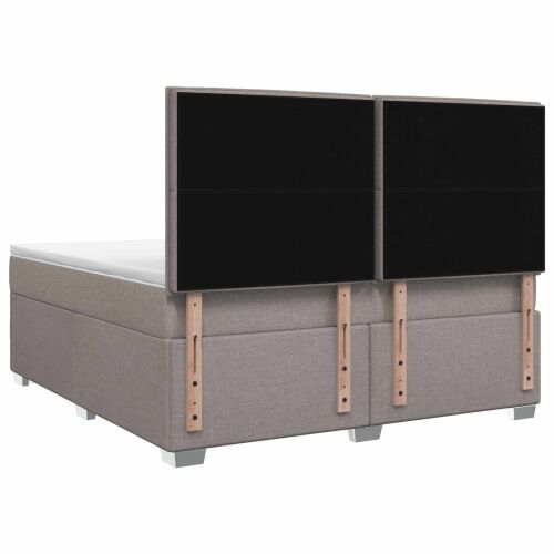 Boxspring krevet s madracem Sivosmeđa 140 x 200 cm Tkanina - Sivosmeđa 140 x 200 cm Dizajn s rombovima Cijena