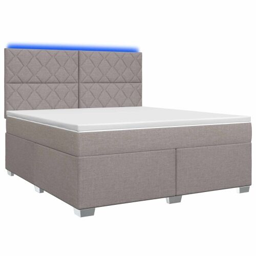 Boxspring krevet s madracem Sivosmeđa 160 x 200 cm Tkanina - Sivosmeđa 160 x 200 cm Dizajn s rombovima Cijena