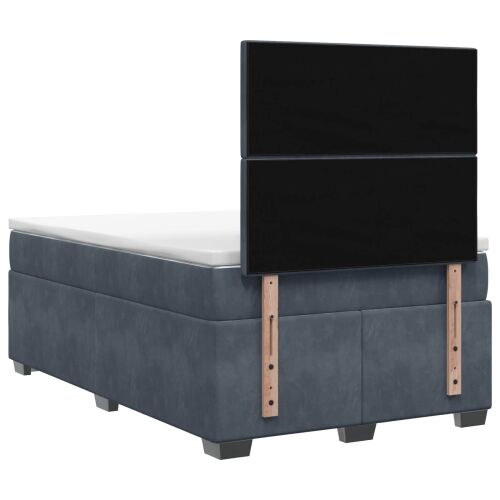 Boxspring krevet s madracem Tamnosiva 120 x 190 cm Baršun - Tamnosiva 120 x 190 cm Dizajn s rombovima Cijena