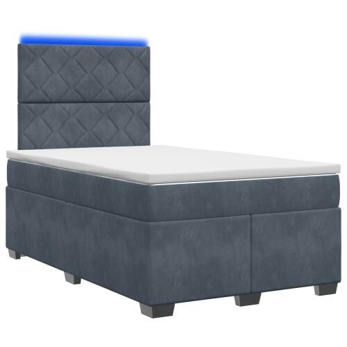 Boxspring krevet s madracem Tamnosiva 120 x 190 cm Baršun - Tamnosiva 120 x 190 cm Dizajn s rombovima Cijena