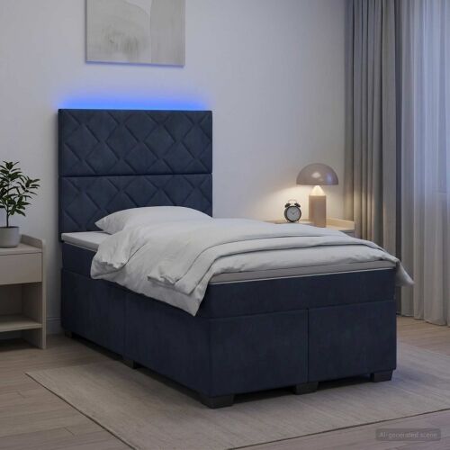 Boxspring krevet s madracem Tamnosiva 120 x 200 cm Baršun - Tamnosiva 120 x 200 cm Dizajn s rombovima Cijena