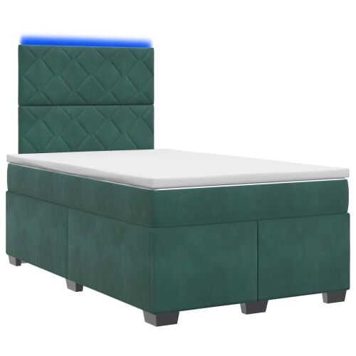 Boxspring krevet s madracem Tamnozelena 120 x 200 cm Baršun - Tamnozelena 120 x 200 cm Dizajn s rombovima Cijena