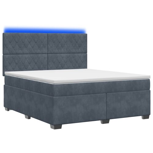 Boxspring krevet s madracem Tamnosiva 140 x 200 cm Baršun - Tamnosiva 140 x 200 cm Kristal s dugmadima Cijena