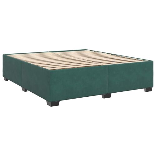 Boxspring krevet s madracem Tamnozelena 200 x 200 cm Baršun - Tamnozelena 200 x 200 cm Dizajn s rombovima Cijena