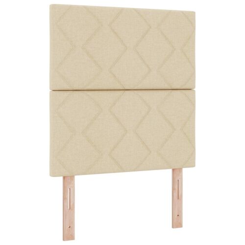 Boxspring krevet s madracem Krem 80 x 200 cm Tkanina - Krem 80 x 200 cm Dizajn s rombovima Cijena