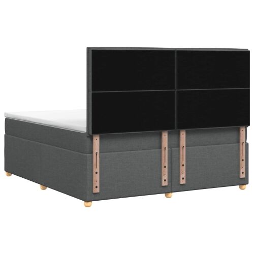 Boxspring krevet s madracem Tamnosiva 140 x 190 cm Tkanina - Tamnosiva 140 x 190 cm Dizajn s rombovima Cijena