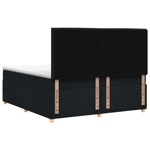 Boxspring krevet s madracem Crna 140 x 200 cm Tkanina - Crna 140 x 200 cm Dizajn s rombovima Cijena