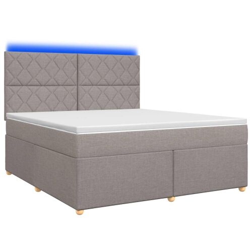 Boxspring krevet s madracem Sivosmeđa 140 x 200 cm Tkanina - Sivosmeđa 140 x 200 cm Dizajn s rombovima Cijena