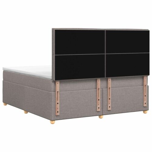 Boxspring krevet s madracem Sivosmeđa 160 x 200 cm Tkanina - Sivosmeđa 160 x 200 cm Dizajn s rombovima Cijena
