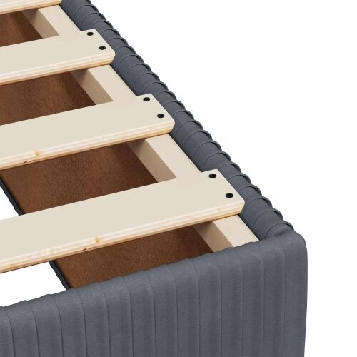 LED okvir za krevet s madracem Tamnosiva 140 x 190 cm Baršun - Tamnosiva 140 x 190 cm Dizajn s rombovima Cijena