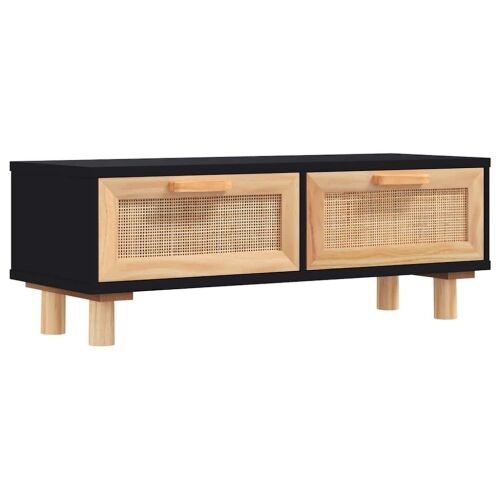 Stolić za kavu crni 80x40x30 cm konstruirano drvo i borovina - Crna 1 Crna Cijena