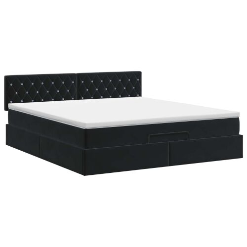 Podesivi krevet s madracem Crna 140 x 190 cm Baršun - Crna 140 x 190 cm Kristal s dugmadima Cijena