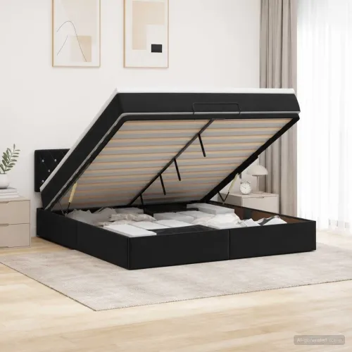 Podesivi krevet s madracem Crna 140 x 200 cm Baršun - Crna 140 x 200 cm Kristal s dugmadima Cijena