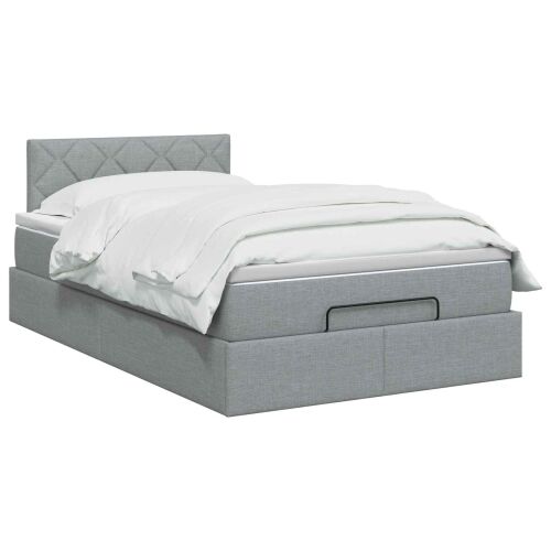 Krevet od pjene s madracem i LED-om Svjetlosiva 120 x 190 cm - Svjetlosiva 120 x 190 cm Dizajn s rombovima Cijena