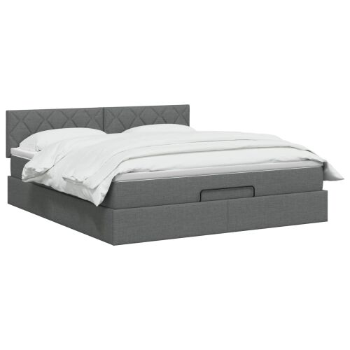 Krevet od pjene s madracem i LED-om Tamnosiva 140 x 190 cm - Tamnosiva 140 x 190 cm Dizajn s rombovima Cijena