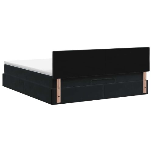 Krevet od pjene s madracem i LED-om Crna 140 x 190 cm Baršun - Crna 140 x 190 cm Kristal s dugmadima Cijena
