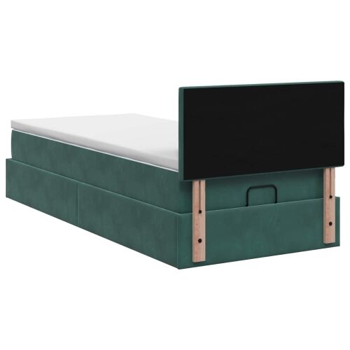 Krevet od pjene s madracem i LED-om Tamnozelena 100 x 200 cm - Tamnozelena 100 x 200 cm Prošiveno gumbima Cijena