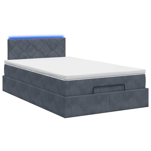 Krevet od pjene s madracem i LED-om Tamnosiva 120 x 190 cm - Tamnosiva 120 x 190 cm Dizajn s rombovima Cijena