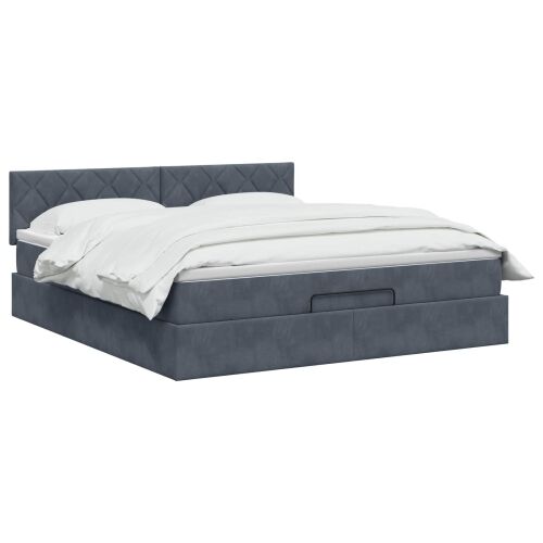 Krevet od pjene s madracem i LED-om Tamnosiva 140 x 200 cm - Tamnosiva 140 x 200 cm Dizajn s rombovima Cijena