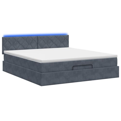 Krevet od pjene s madracem i LED-om Tamnosiva 140 x 200 cm - Tamnosiva 140 x 200 cm Dizajn s rombovima Cijena