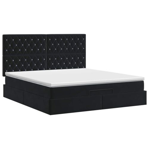 Podesivi krevet s madracem Crna 140 x 200 cm Baršun - Crna 140 x 200 cm Kristal s dugmadima Cijena