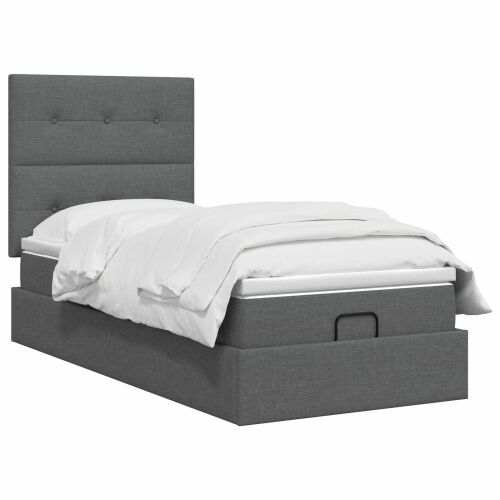 Krevet od pjene s madracem i LED-om Tamnosiva 90 x 200 cm - Tamnosiva 90 x 200 cm Prošiveno gumbima Cijena