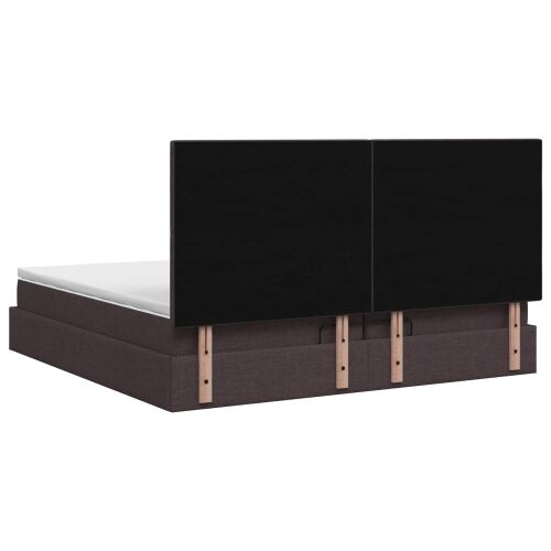 Krevet od pjene s madracem i LED-om Tamno smeđa 200 x 200 cm - Tamno smeđa 200 x 200 cm Prošiveno gumbima Cijena