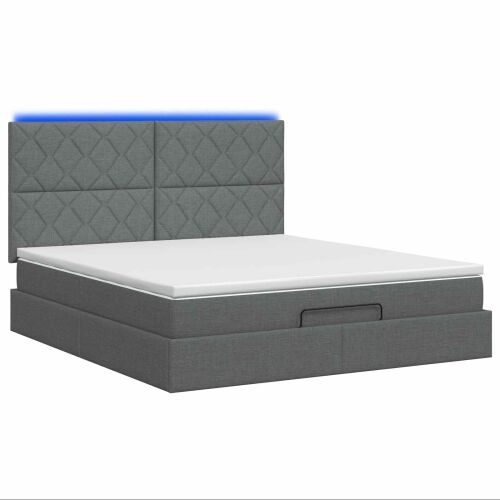 Krevet od pjene s madracem i LED-om Tamnosiva 140 x 200 cm - Tamnosiva 140 x 200 cm Dizajn s rombovima Cijena
