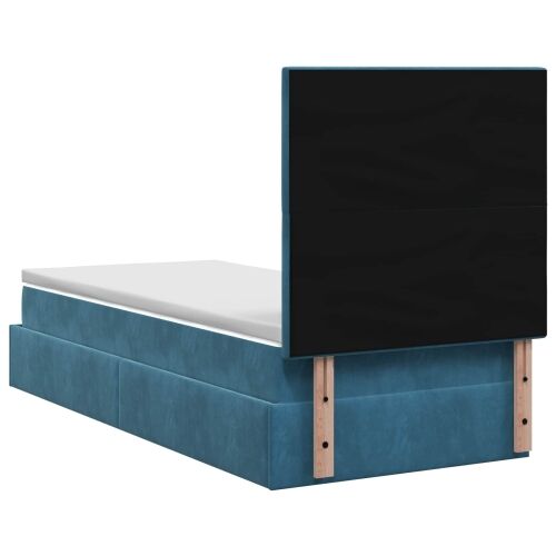 Krevet od pjene s madracem i LED-om Tamno plava 80 x 200 cm - Tamno plava 80 x 200 cm Dizajn s rombovima Cijena
