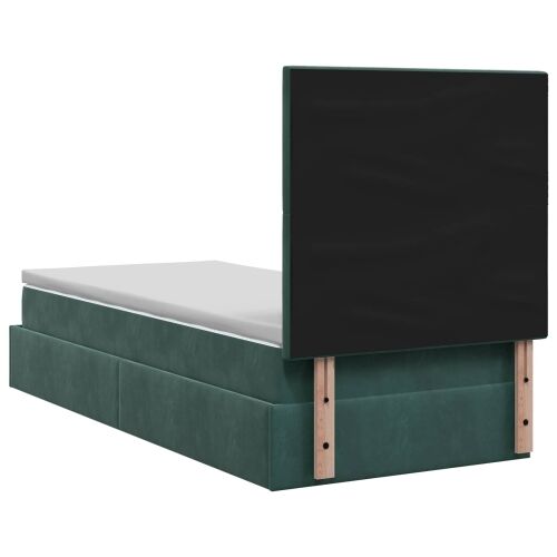 Krevet od pjene s madracem i LED-om Tamnozelena 90 x 190 cm - Tamnozelena 90 x 190 cm Dizajn s rombovima Cijena