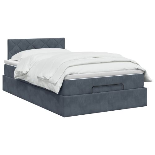 Krevet od pjene s madracem i LED-om Tamnosiva 120 x 190 cm - Tamnosiva 120 x 190 cm Dizajn s rombovima Cijena