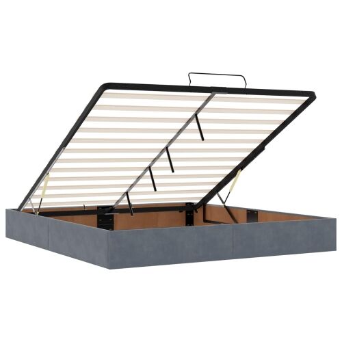 Krevet od pjene s madracem i LED-om Tamnosiva 200 x 200 cm - Tamnosiva 200 x 200 cm Dizajn s rombovima Cijena