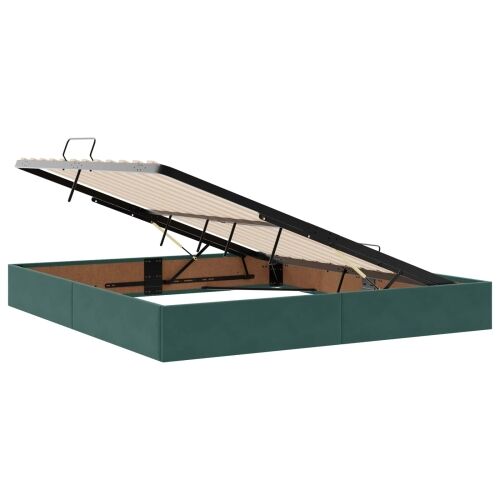 Krevet s od storage Tamnozelena 180 x 200 cm Baršun - Tamnozelena 180 x 200 cm Dizajn s rombovima Cijena