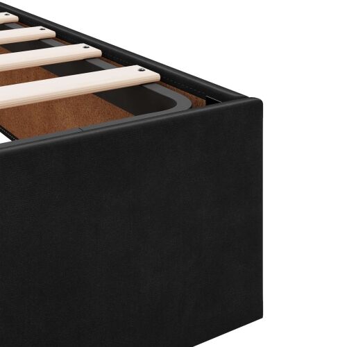 LED krevet za pohranu s madracem Crna 160 x 200 cm Baršun - Crna 160 x 200 cm Kristal s dugmadima Cijena
