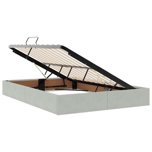 LED krevet za pohranu s madracem Svjetlosiva 160 x 200 cm - Svjetlosiva 160 x 200 cm Dizajn s rombovima Cijena