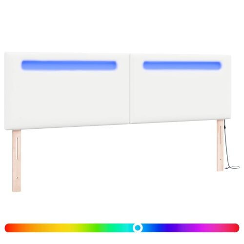 LED glava kreveta Bijelo 180 cm Lažna koža - Bijelo 180 cm Cijena