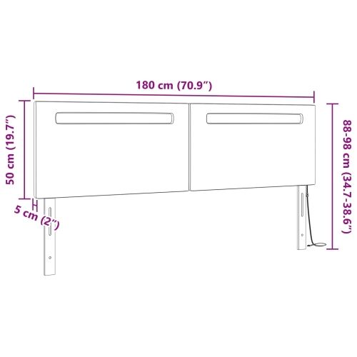 LED glava kreveta Bijelo 180 cm Lažna koža - Bijelo 180 cm Cijena