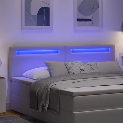 LED glava kreveta Bijelo 180 cm Lažna koža - Bijelo 180 cm Cijena